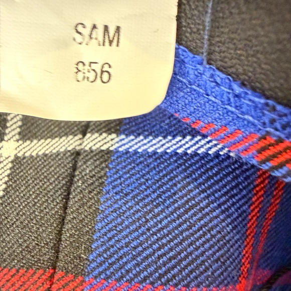 ZARA Blue Plaid Asymmetrical Set/Off-The-Shoulder Top & Ruched Slit Midi Skirt - Picture 10 of 16